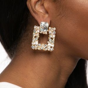 Gold Square Earrings
